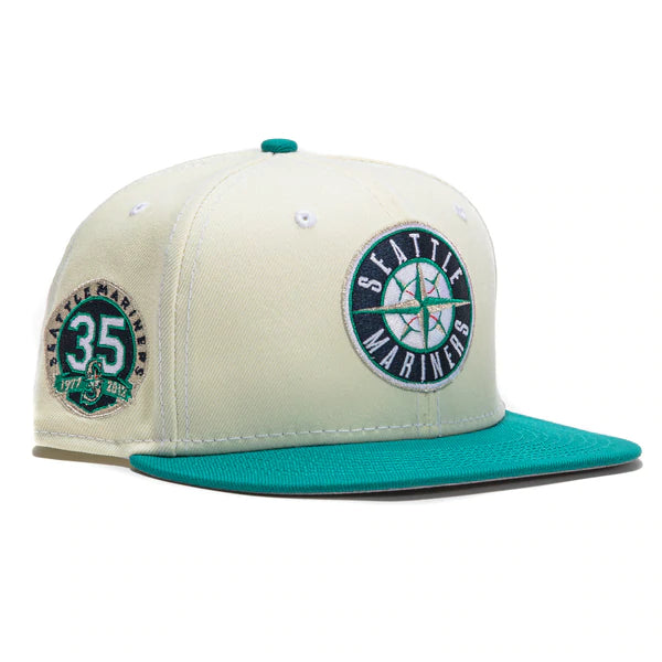 Hat Club Exclusive New Era 59Fifty White Dome Seattle Mariners 35th An –  The Blueprint