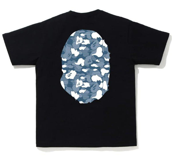 BAPE Stripe ABC Camo Big Ape Head Tee "Black/Navy"