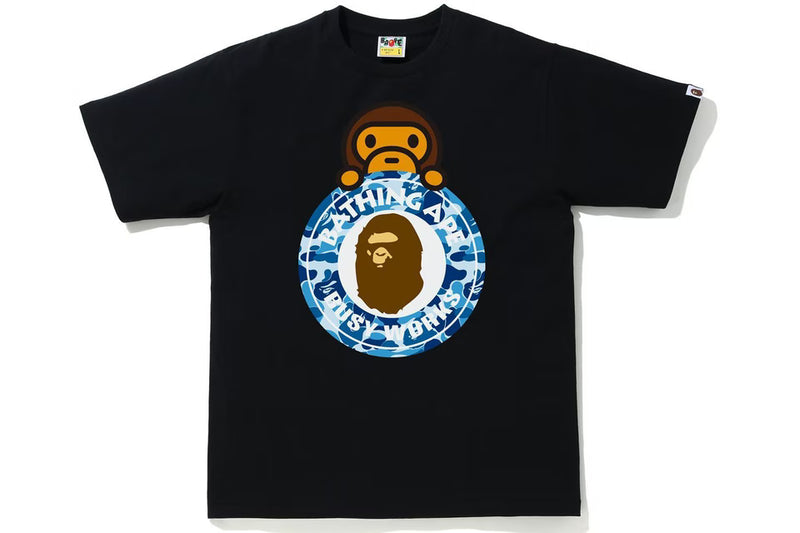 BAPE ABC Camo Milo on Busy Works Tee Black/Blue