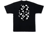 BAPE Stripe ABC Camo Big Ape Head Tee "Black/Black"