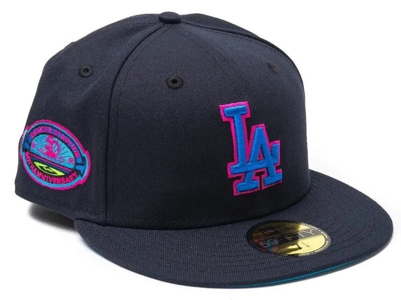 Hat Club Exclusive New Era 59Fifty Cyberpunks Los Angeles Dodgers 50th Anniversary Stadium Patch Fitted Hat "Navy"