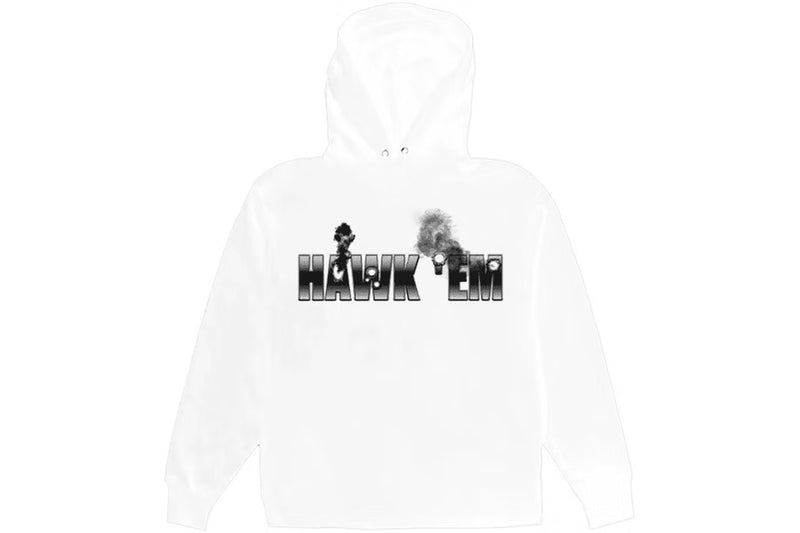 Pop Smoke x Vlone Hawk Em' Hoodie "White"